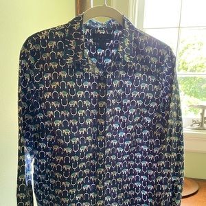 J.Crew Perfect Fit Dress Shirt- Elephant Print